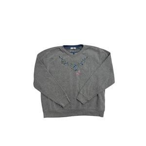 Vintage 80s/90s Hasting & Smith Flower Embroidered Crewneck Sweatshirt - Fits XL